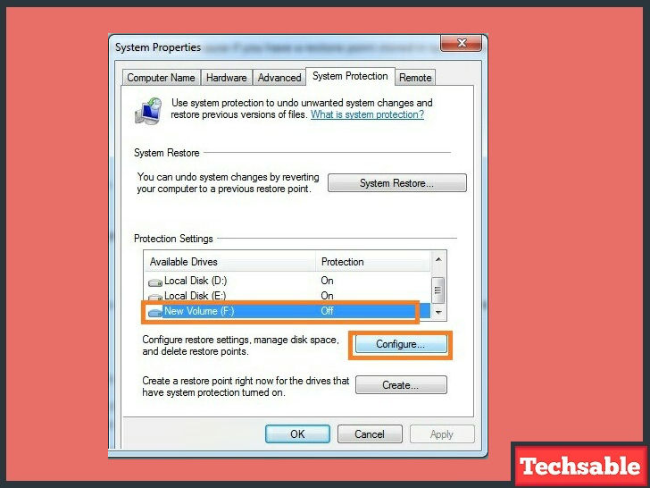 System Restore in Windows 7