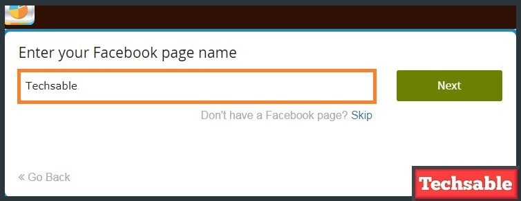 Enter facebook page name